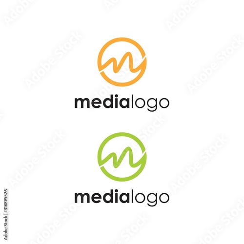 Media m letter Logo Modern Minimalist