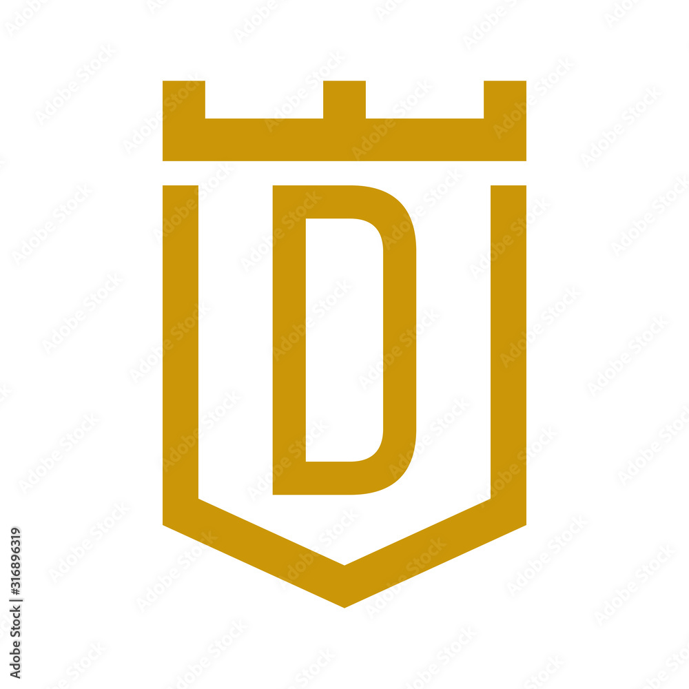 letter logo inside castle emblem