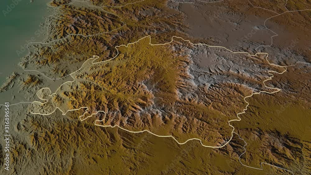 Ibb, governorate with its capital, zoomed and extruded on the relief map of Yemen in the conformal Stereographic projection. Animation 3D Ibb, governorate with its capital, zoomed and extruded on the relief map of Yemen in the conformal Stereographic projection. Animation 3D