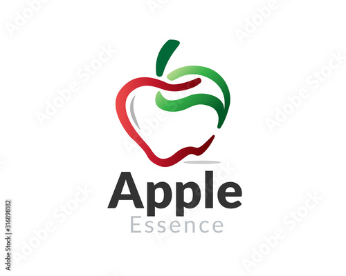 Green apple eco life natural logo design inspiration