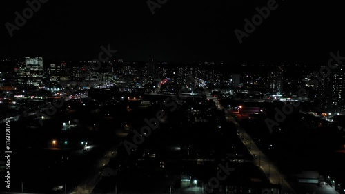 Wallpaper Mural Aerial night video Downtown Hamilton Ontario Canada 4k Torontodigital.ca