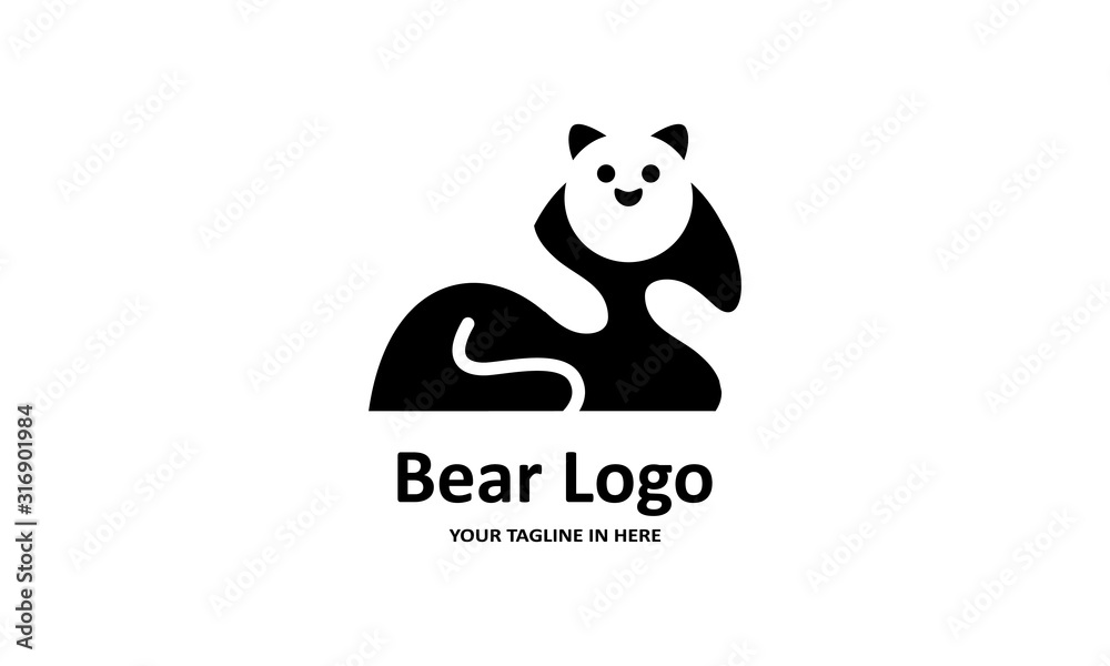 The flat bear logo concept is perfect for business, technology, contractor and housing symbols, health,sport, restaurants, education