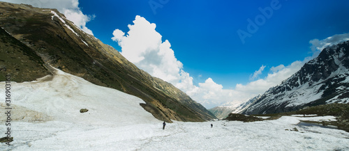 Thajwas Glacier in Sonmarg Kashmir under a fresh cover of snow