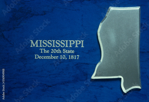 Silver Map of Mississippi