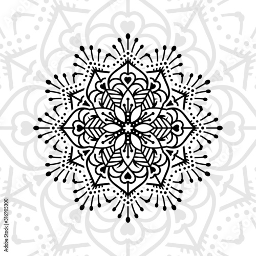 Fototapeta Naklejka Na Ścianę i Meble -  Flower Mandala. Vintage decorative elements. Oriental pattern, vector illustration.