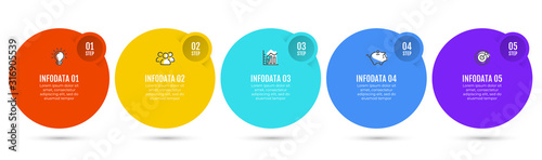 Business Infographics template. Timeline with 5 steps, number options. Vector business template for presentation.