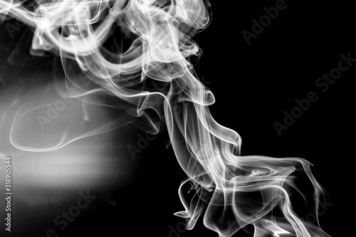 Beautiful abstract smoke on a black background