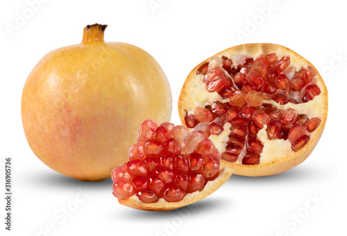 Pomegranate isolated on white background