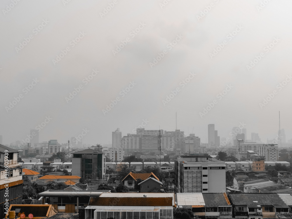 City Smog and dust in Thailand PM 2.5