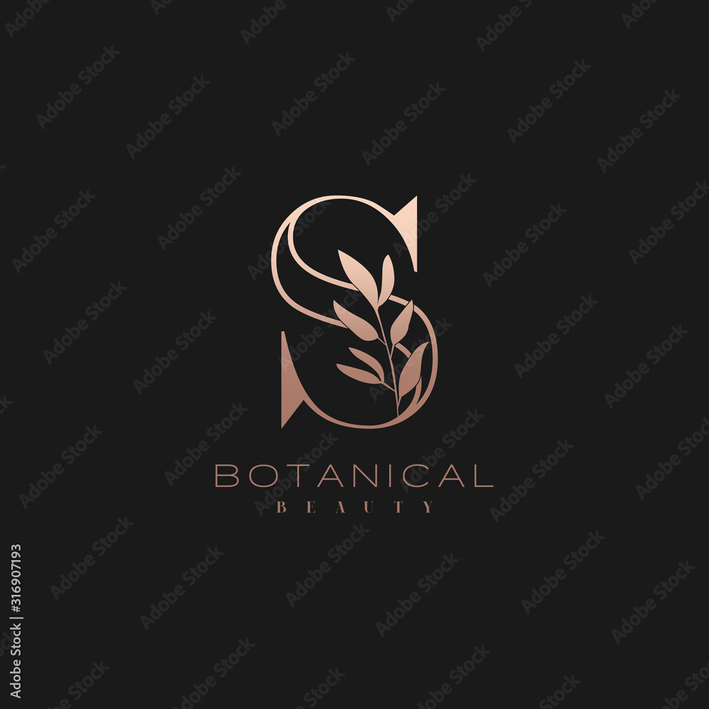 Letter S Botanical Elegant Minimalist Signature Logo Letter S Botanical Elegant Minimalist Signature Logo