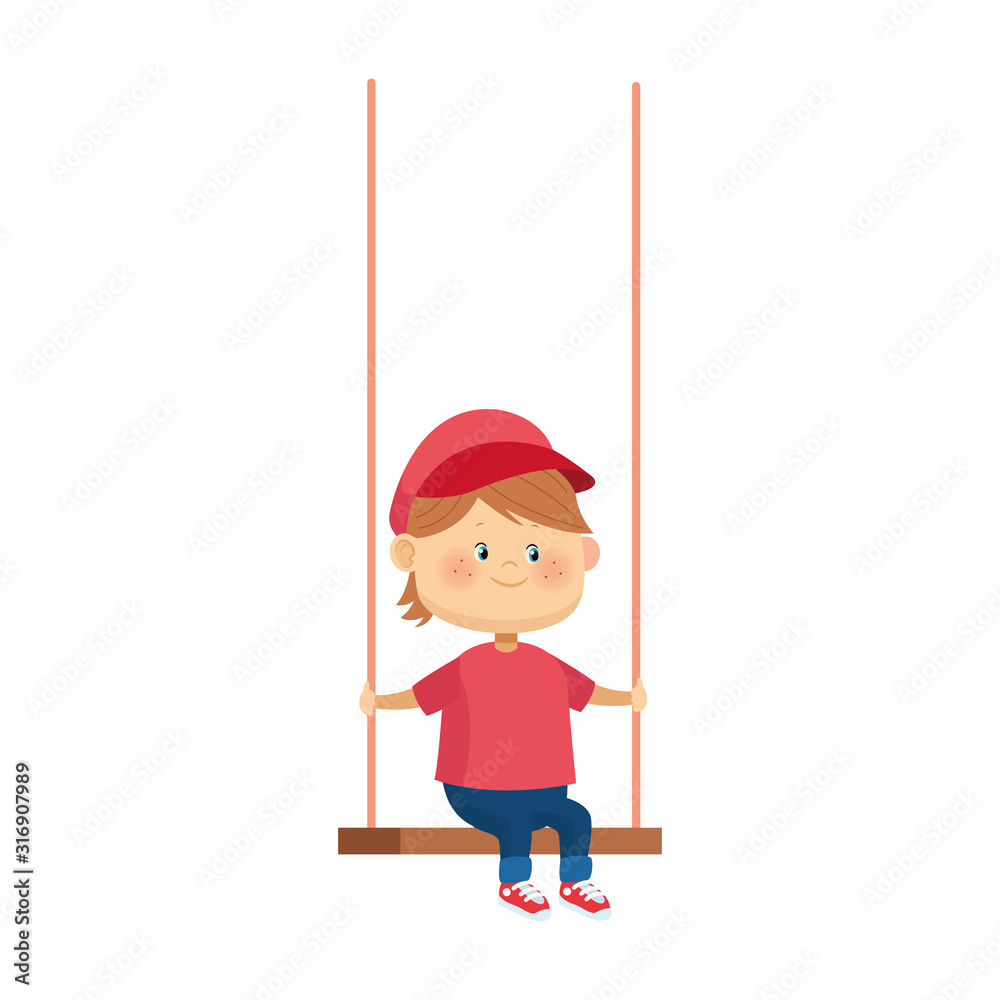 cartoon boy in a swing icon, colorful design cartoon boy in a swing icon, colorful design