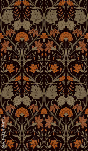 Floral pattern for wallpaper.