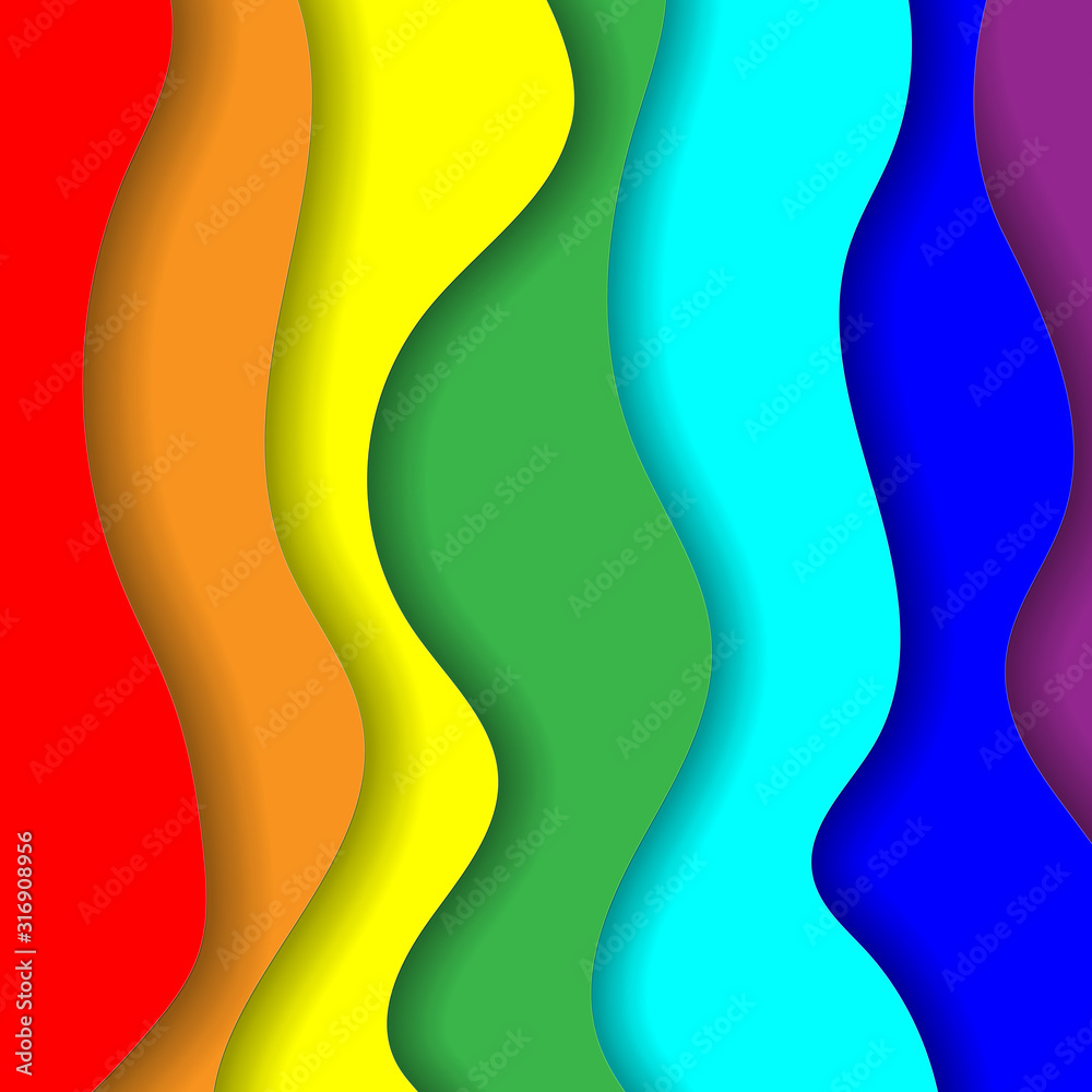 Rainbow Paper Cut Art Square Lgbt Flag Background Rainbow Paper Cut Art Square Lgbt Flag Background