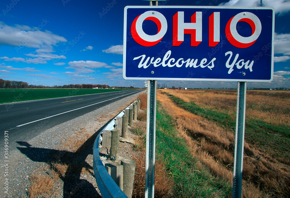 Welcome to Ohio Sign - obrazy, fototapety, plakaty 