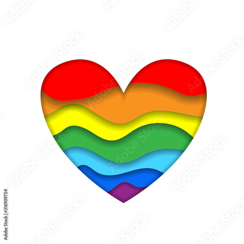 Rainbow paper cut heart colors LGBT or GLBT pride Free Download Rainbow paper cut heart colors LGBT or GLBT pride - GFXLoad