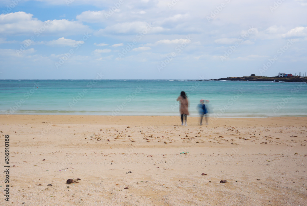 emerald color beach