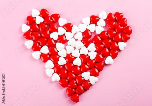 Sweet heart candy. Valentine's Day concept.