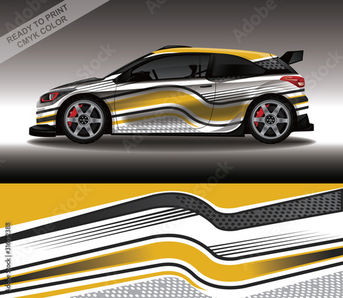 Car wrap decal design vector  custom livery race rally car vehicle sticker and tinting.