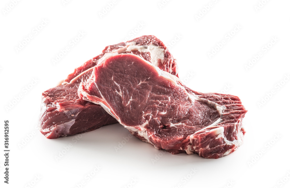 Beef Rib Eye steak isolated on white background Beef Rib Eye steak isolated on white background