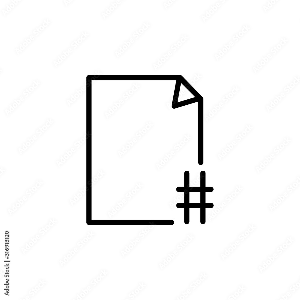 page number icon design line style. Perfect for application, web, logo and presentation template