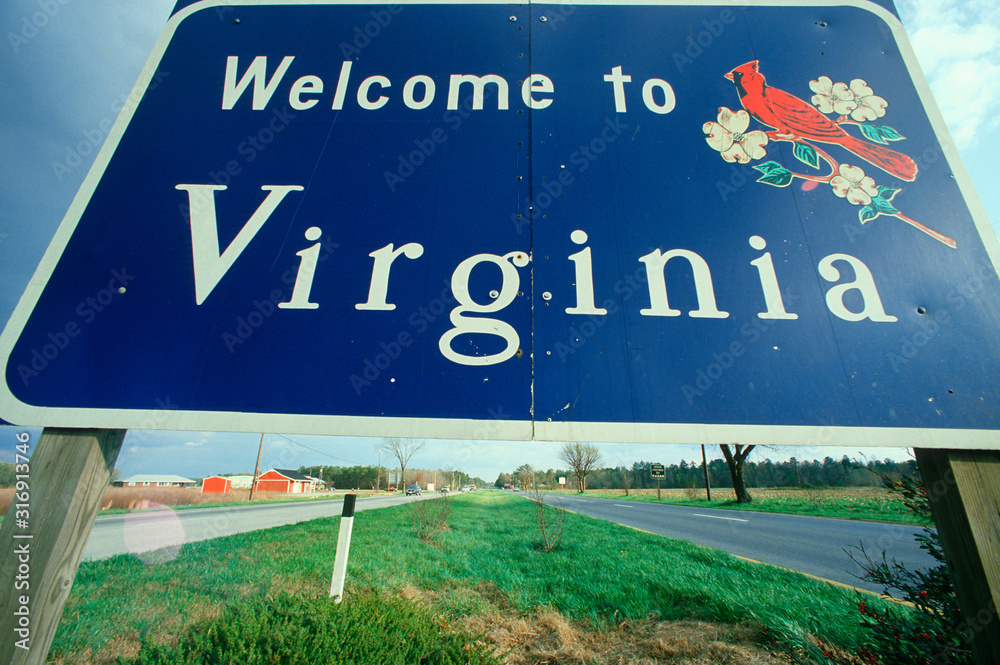 to Virginia Sign Stock Photo Adobe Stock