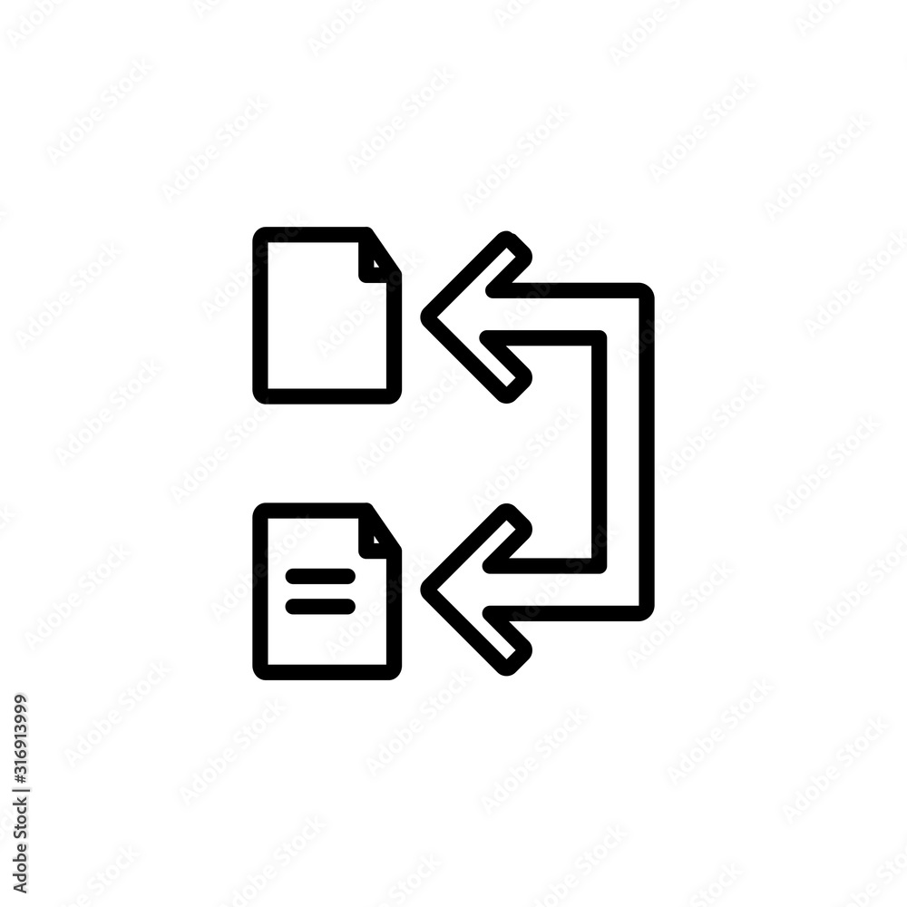 convert document icon design line style. Perfect for application, web, logo and presentation template convert document icon design line style. Perfect for application, web, logo and presentation template