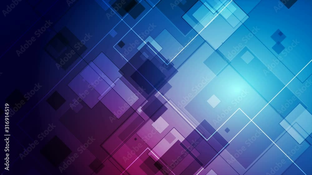 Motion background with blue purple abstract geometry design. Seamless looping. Video animation Ultra HD 4K 3840x2160