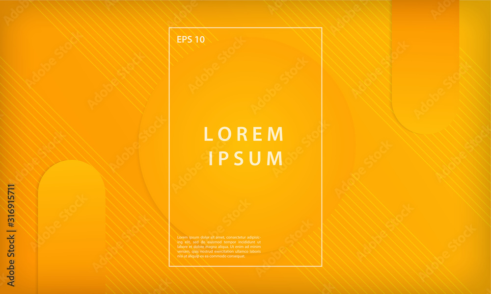 Abstract orange and yellow gradient geometric shapes background. Modern minimal vector design template.