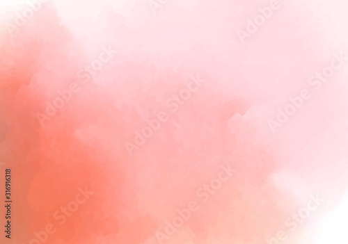 Paper art invitation template with colorful coral watercolour background or pink background for wallpaper design. Colorful artistic background. Grunge texture.