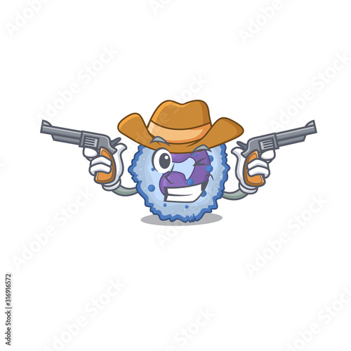 Basophil cell dressed as a Cowboy having guns