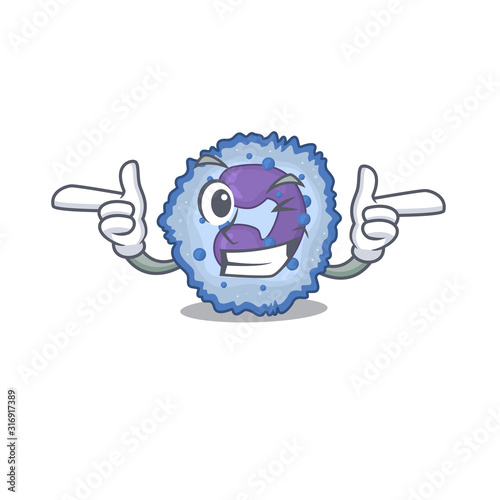 mascot cartoon design of basophil cell with Wink eye