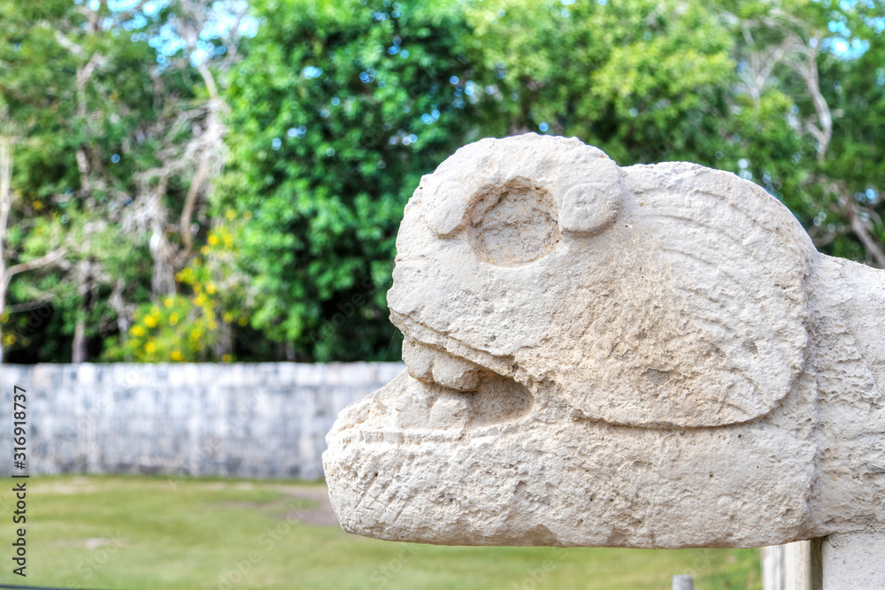Ancient Mayan Serpent Scultpure at Chichen Itza, Mexico Ancient Mayan Serpent Scultpure at Chichen Itza, Mexico