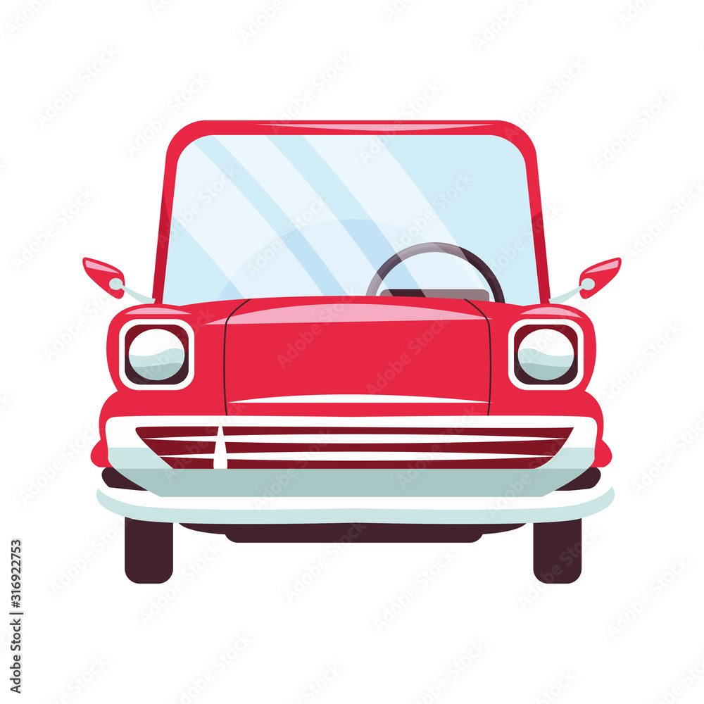 red classic car icon