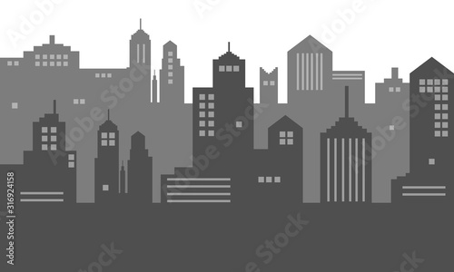 An illustration of vector silhouette with black and white colour