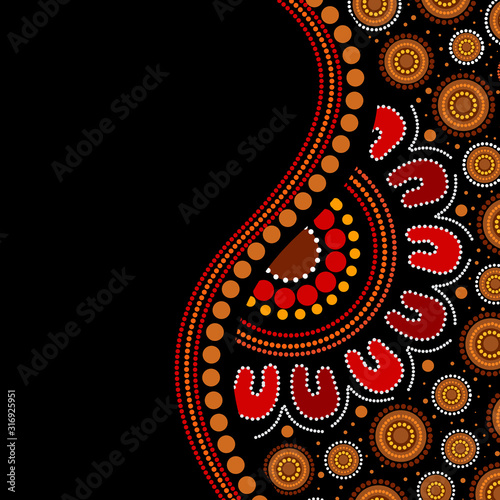 Illustration based on aboriginal style of dot background.