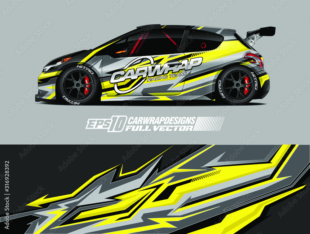 Car wrap decal graphic design. Abstract stripe racing background designs for wrap cargo van, race car, pickup truck, adventure vehicle. Eps 10 Car wrap decal graphic design. Abstract stripe racing background designs for wrap cargo van, race car, pickup truck, adventure vehicle. Eps 10