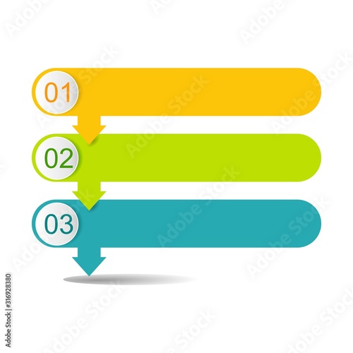  3 Step arrow  List Colorful Banners Infographic Diagram .vector design