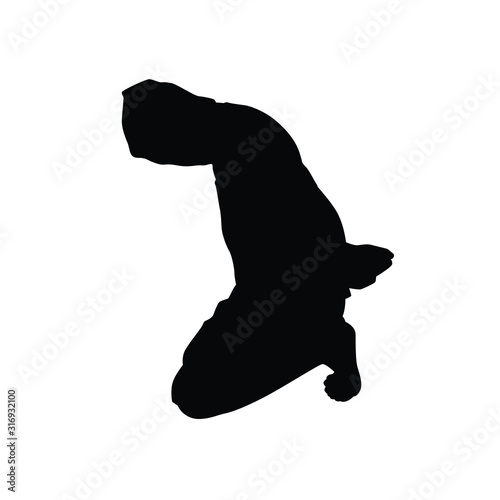 Hostage silhouette vector on white background