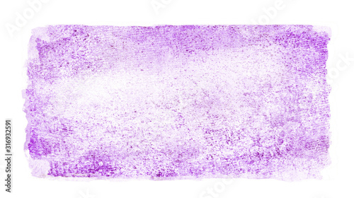 Watercolor rectangle background isolated on white