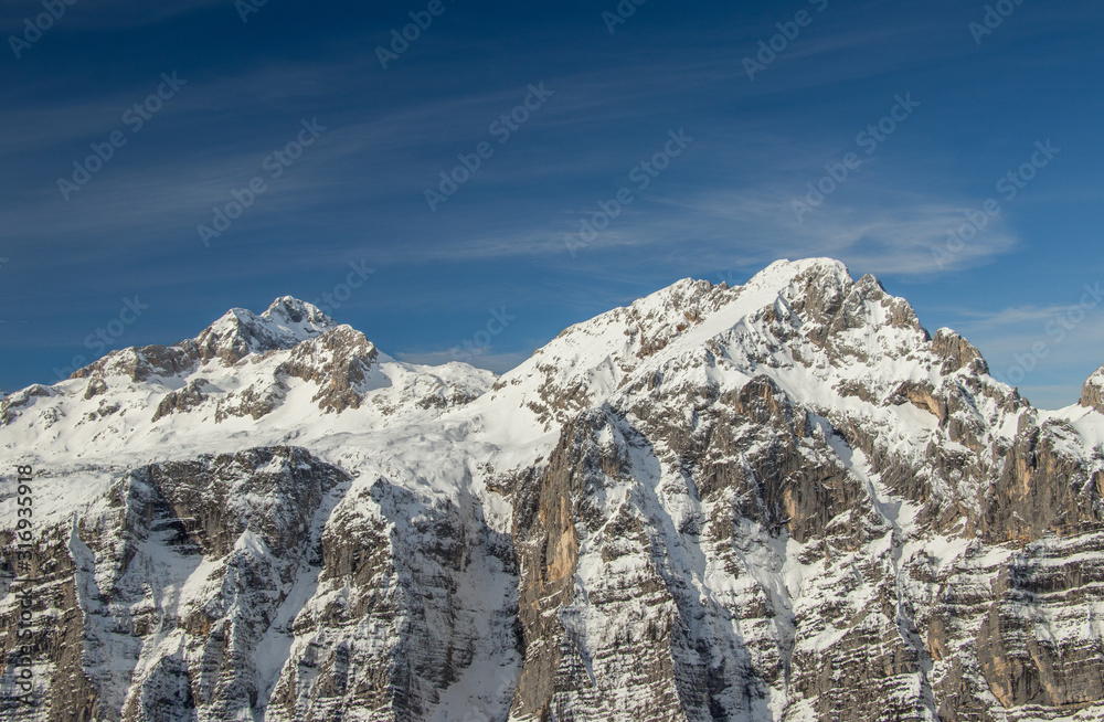 Triglav mountain peak in winter time