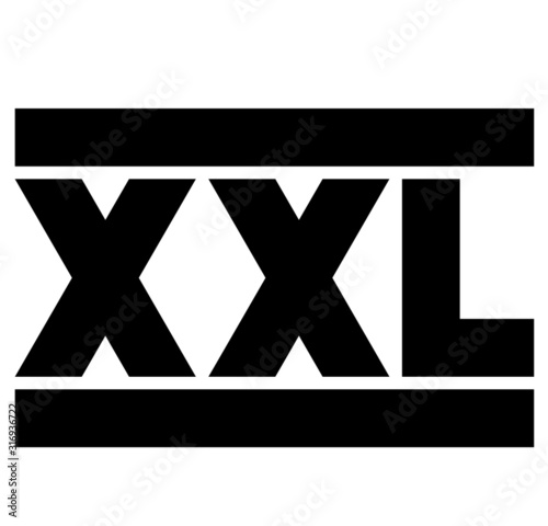 XXL. Size clothing labels. Vector. photo