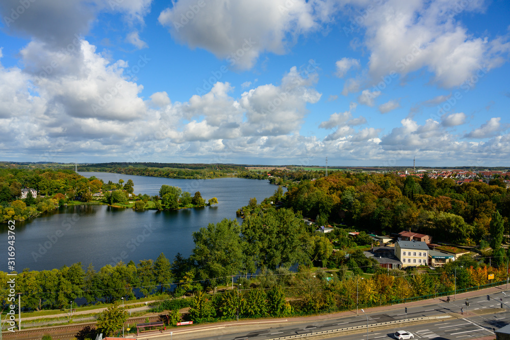 View of a beautiful landscape of the Mecklenburg Lake District near Waren (Mueritz) View of a beautiful landscape of the Mecklenburg Lake District near Waren (Mueritz)