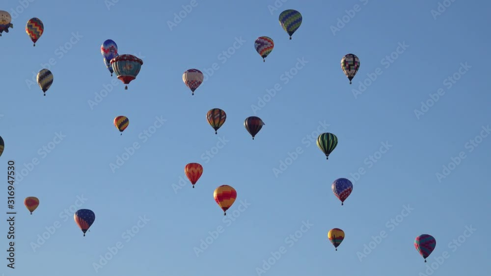 Morning view of the famous Albuquerque International Balloon Fiesta event Morning view of the famous Albuquerque International Balloon Fiesta event