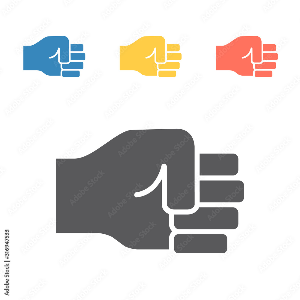 fist hitting icon. Vector signs for web graphics
