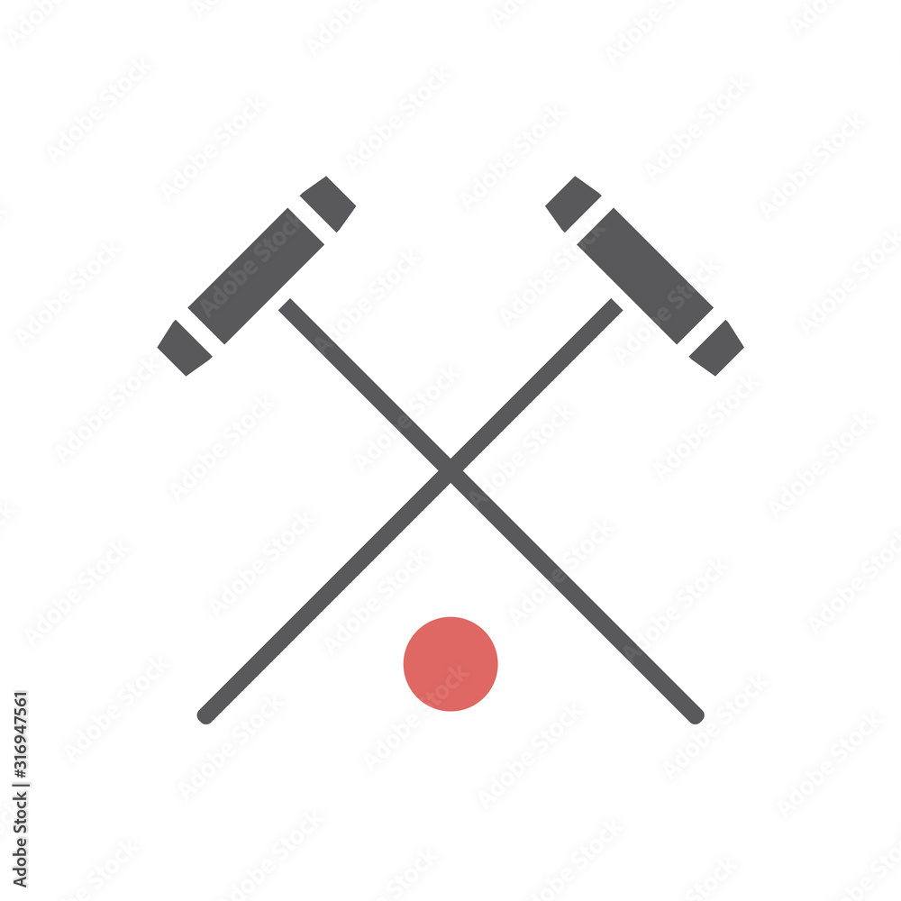Polo mallet icon. Vector sport signs for web graphics. Stock Vector