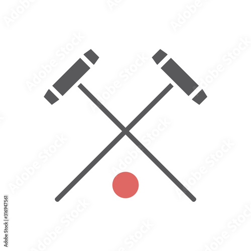 Polo mallet icon. Vector sport signs for web graphics.
