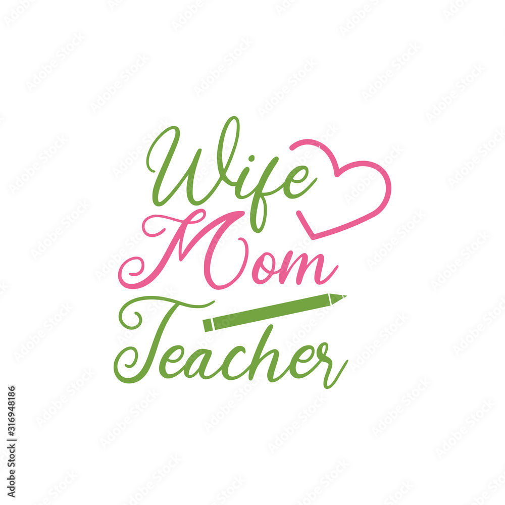 Obraz premium Teacher quote lettering typography