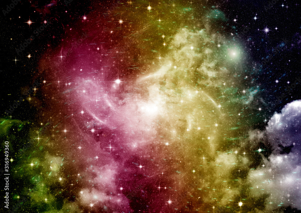 Naklejka premium galaxy in a free space. 3D rendering