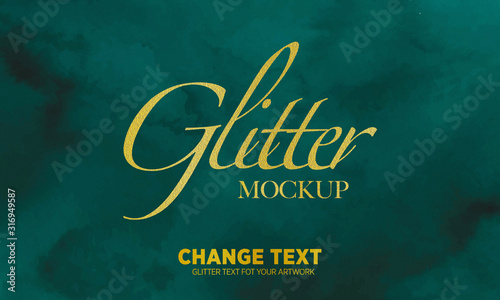 Glitter Text Effect Mockup