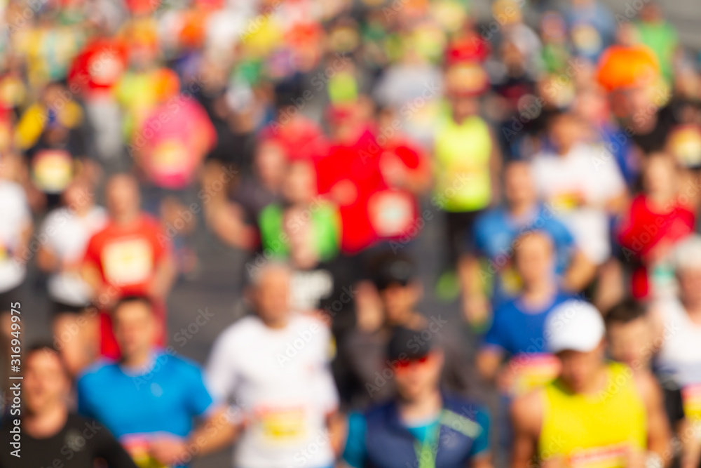 Crowd of runners run a marathon Crowd of runners run a marathon